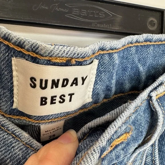 Aritzia Sunday Best Blue Straight Leg Jeans High-Waisted size 25 - Picture 5 of 8
